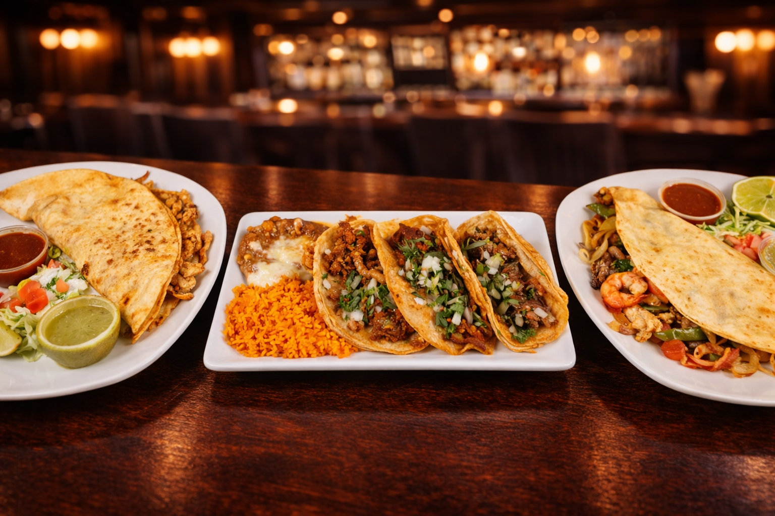 Interior and featured dishes at La Cocina Mexican Restaurant in Franklin, Indiana