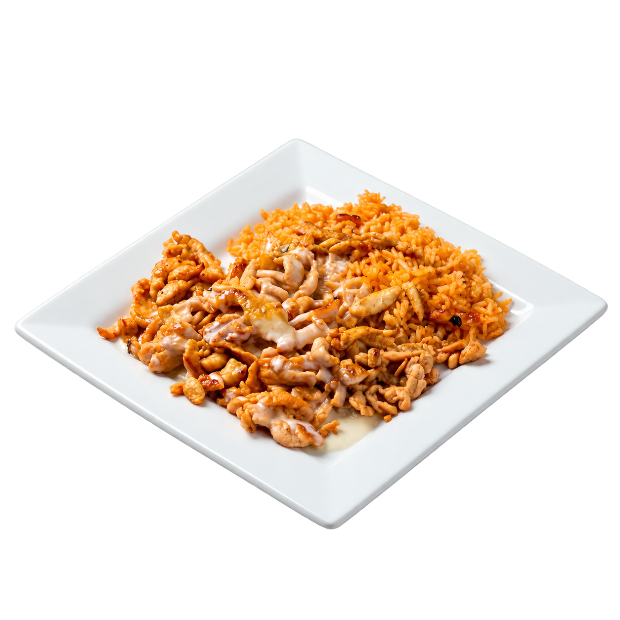 A plate of arroz con pollo from La Cocina